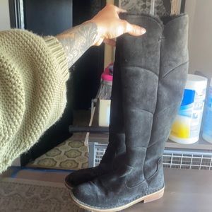 Black suede UGG boots